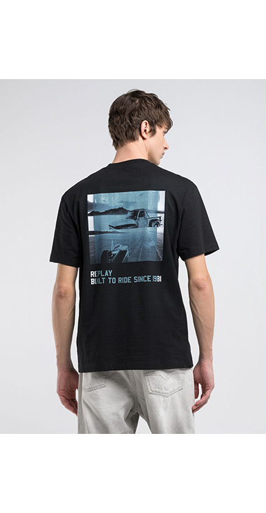リラックスフィット ベーシックジャ－ジーコットンプリントTシャツ 詳細画像